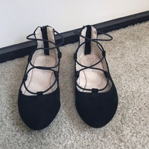 Girls lace up zipper back dress shoes